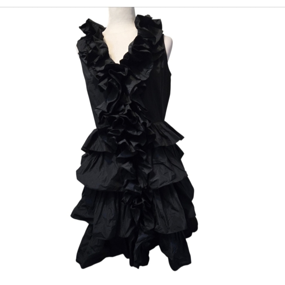 Samuel Dong Black Ruffled Dress - Picture 2 of 11